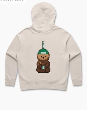 Starbucks bearista Cream Bear Graphic Hoodie new from Starbucks shop rare